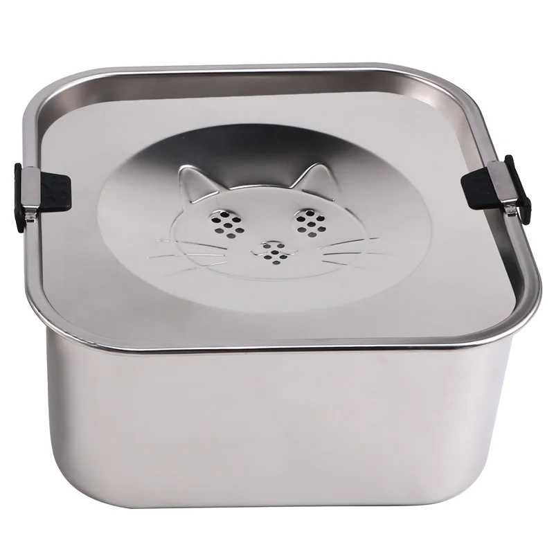 

T98C-Stainless Steel Dog Pet Non-Overflow Water Bowl Slow Overflow Water Container Drinking Water Container Pet Supplies