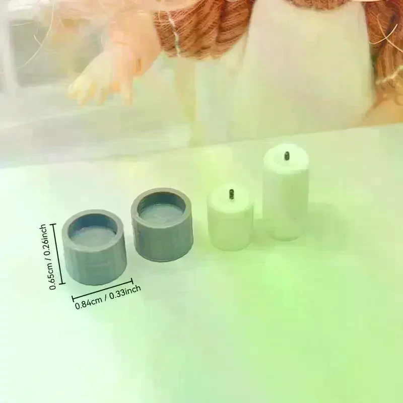4Pcs 1:12 Dollhouse Mini White Candle Miniature Tray Set Home Ornament Playhouse Toys Christmas Scene Decoration