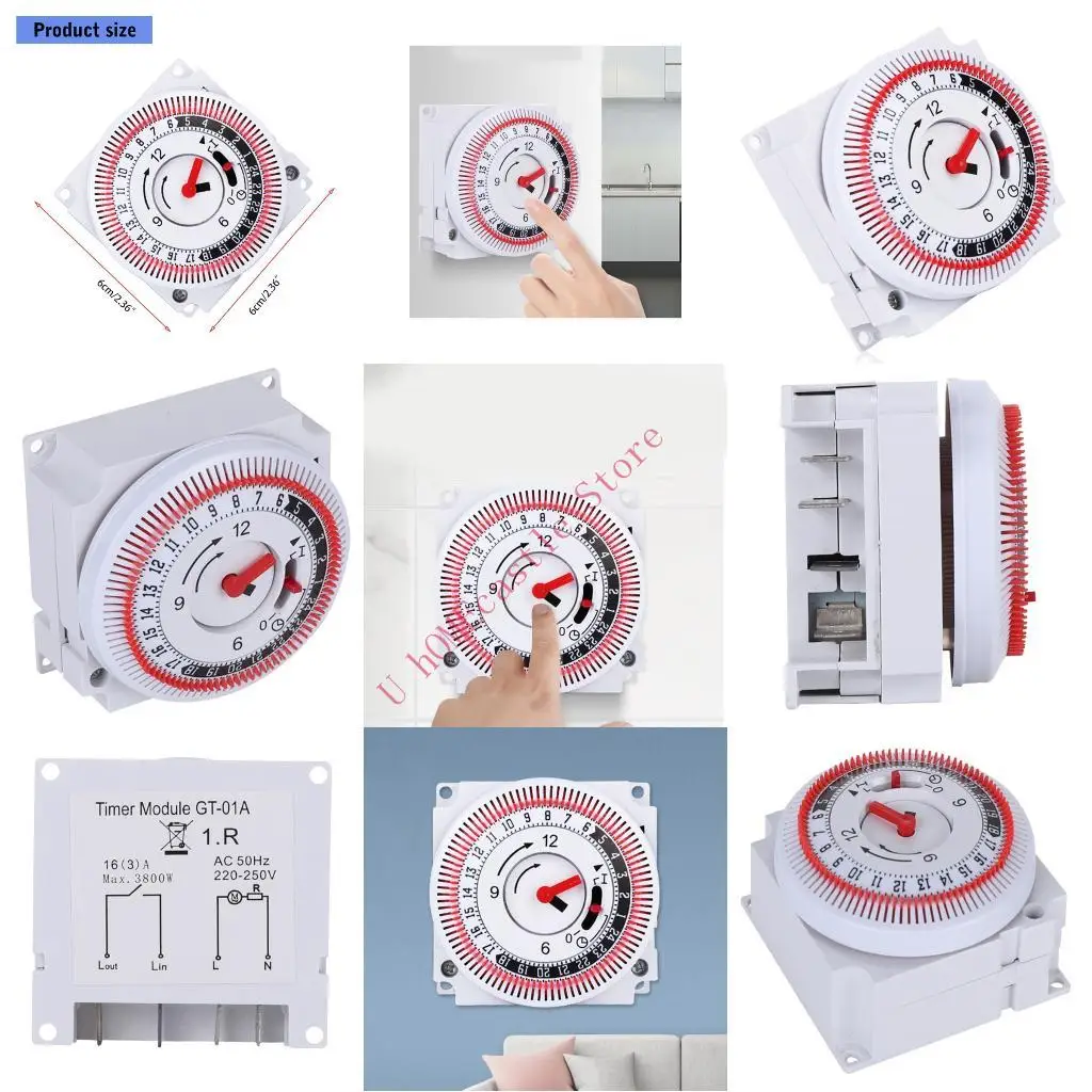 63HF Accurate 24 Hour Cycle Mechanical Timer Switches Rotary Dials Timer For Home