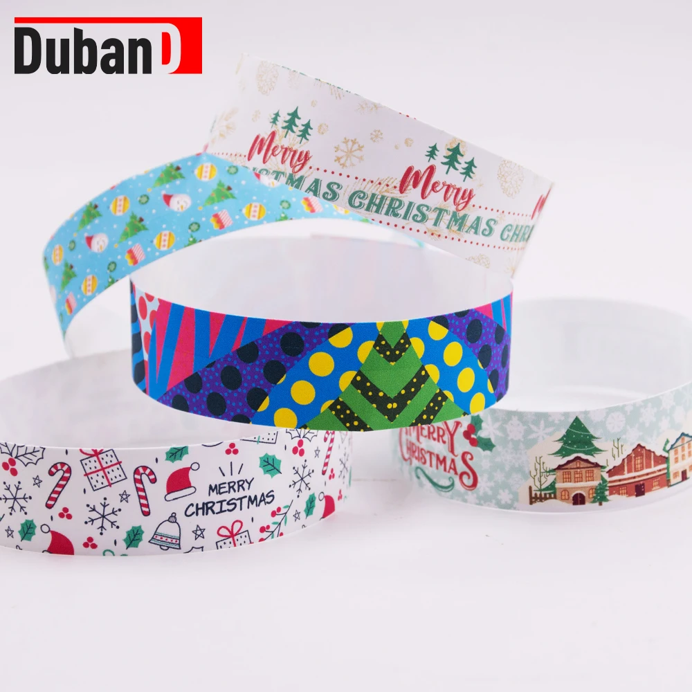 1000Pcs Colored Printed Custom printed hotel Tyvek Paper Wristbands Disposable Bracelets Armband for Events and Part
