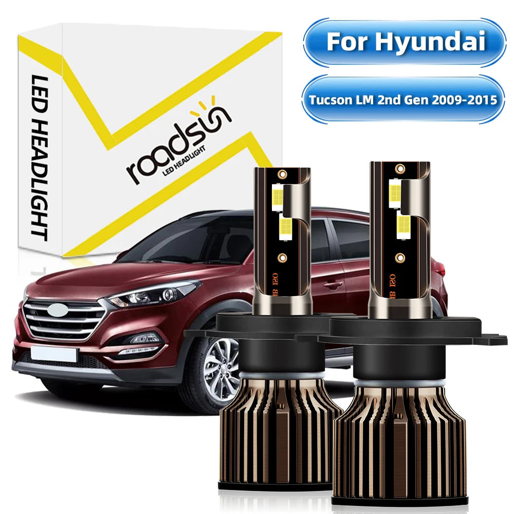 

[Для Hyundai Tucson LM 2nd Gen 2009-2015 】светодиодные лампы для Фар H4 Дальний/ближний свет 6000K белый 400% лм супер яркий Plug And Play