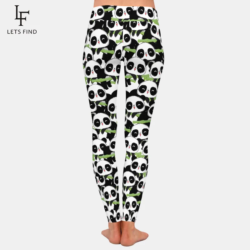 LETSFIND 2020 New Arrival pełna legginsy moda śliczne Panda drukowanie legginsy damskie Fitness wysokiej talii