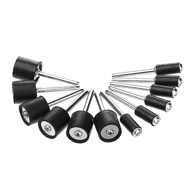 12 Uds. Tambor de lijado de vástago de 1/8 pulgadas 12,7mm 6,3mm mandril de goma Mini taladro accesorios de herramientas rotativas Dremel