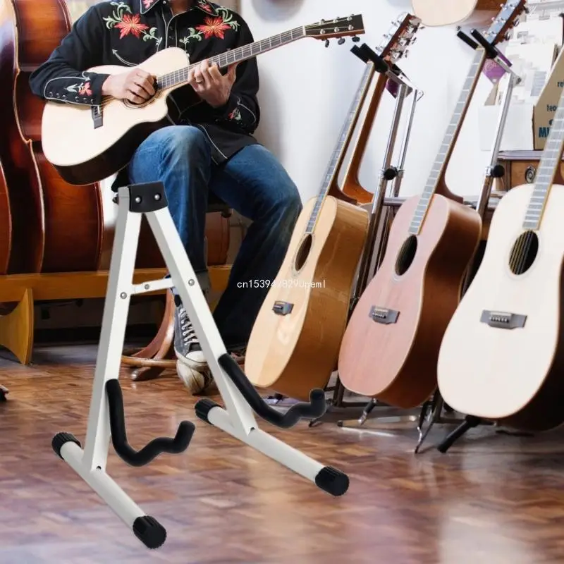 Portable Metal Folding Acoustic Guitar Stand Adjustable Floor Guitar Holder