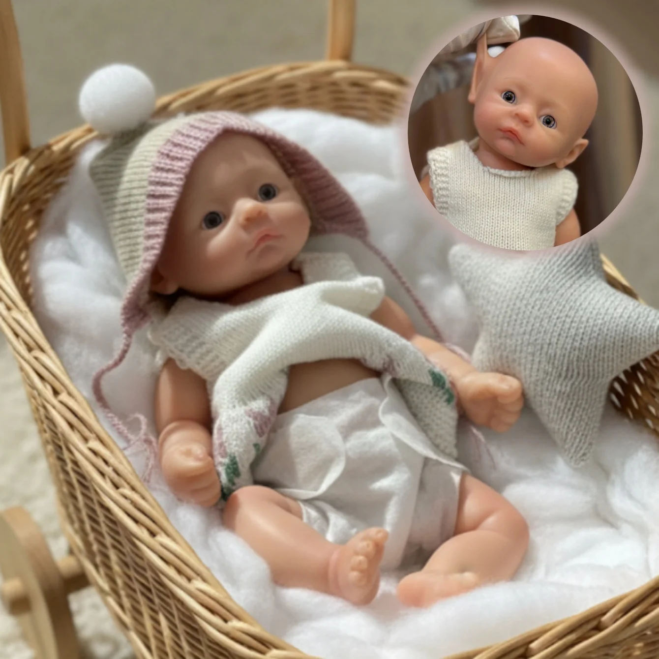 Bambola Bebe Reborn Girl in silicone realistico da 25 cm con corpo lavabile Bambola neonato realistica in pelle dipinta in 3D per collezionisti