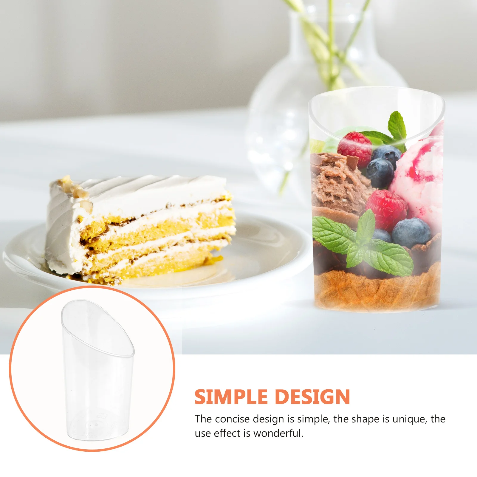 

20pcs Dessert Cups Ice Cream Containers Pudding Storage Cups Cake Holders Thickened Material Cold Heat Resistant For Home