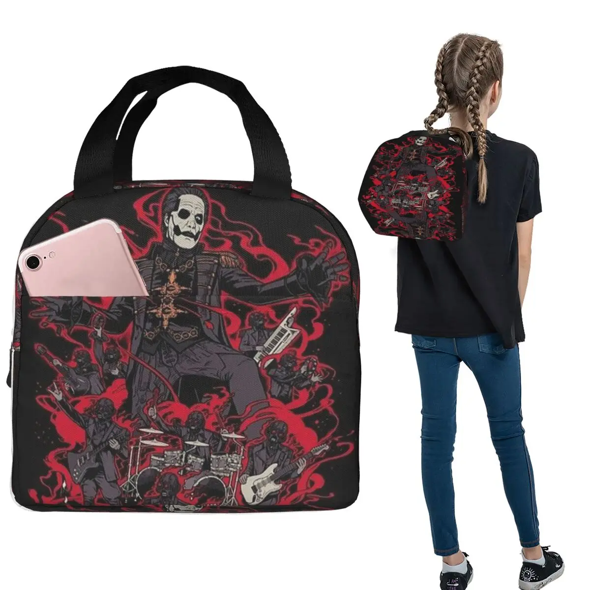 Tobias Forge Ghost Insulated Lunch Bag for Women Children Leakproof Food Boxes Thermal Lunch Box Tote