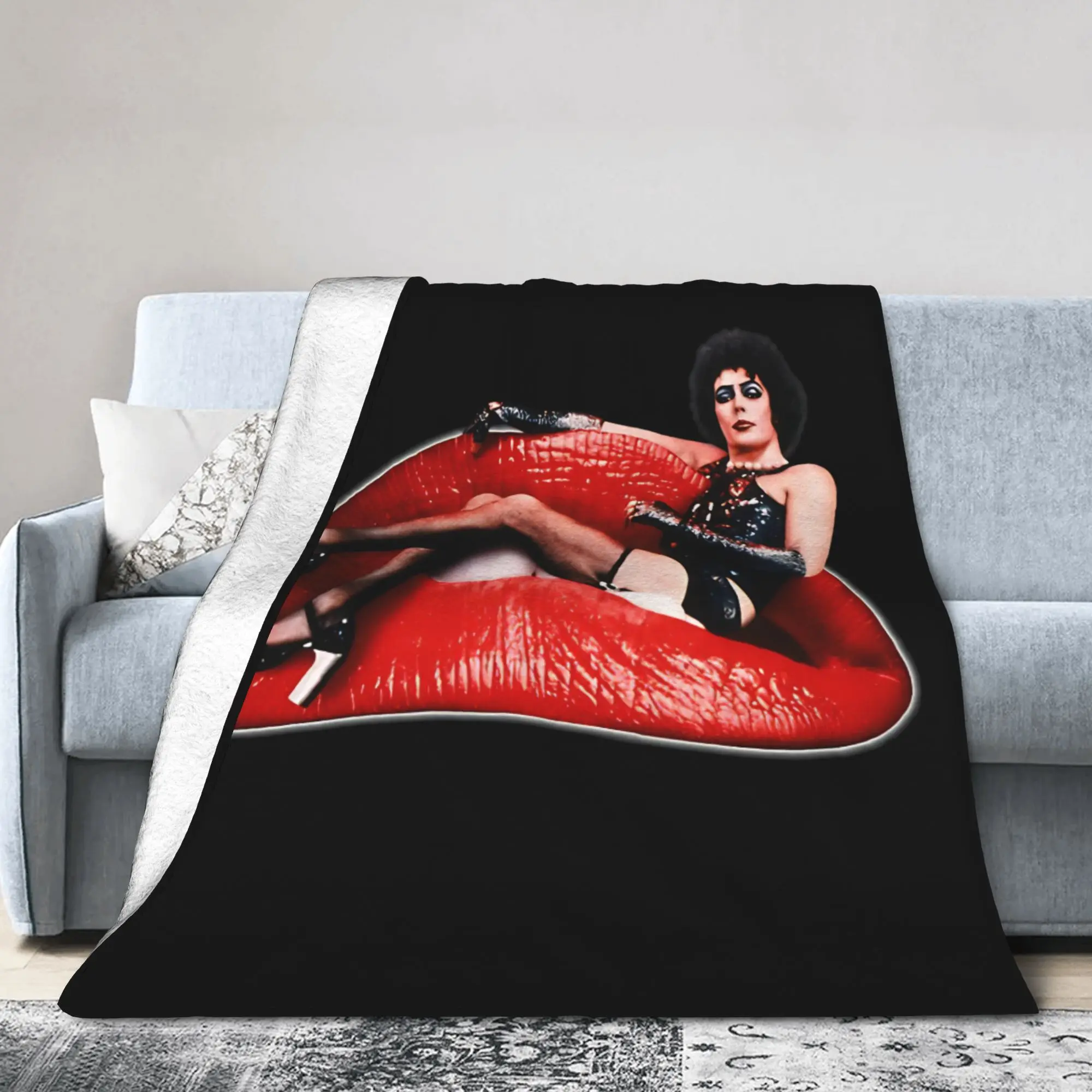 Frank N Furter Horror Movie Blanket The Rocky Horror Picture Show Flannel Warm Throw Blanket for Bedding Lounge Autumn/Winter
