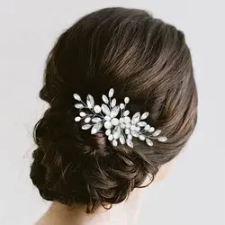 Pearl Hair Clips Rhinestone Women's Hair Brushes Hair Clips Jewelry Pearls Rhinestones Flower Hair Clips Bridal Hair Accessories