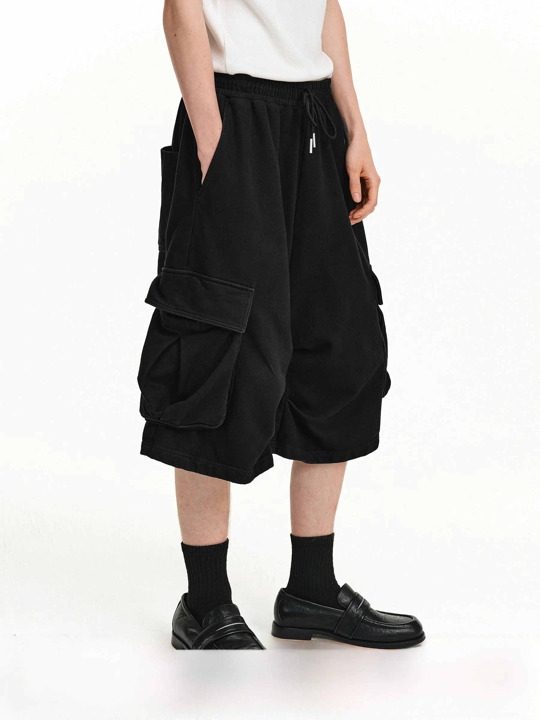 

Повседневные свободные трикотажные шорты PCLP с карманом-«ножом», летние модные хлопковые молодежные брюки прямого кроя в спортивном стиле, длиной до колена