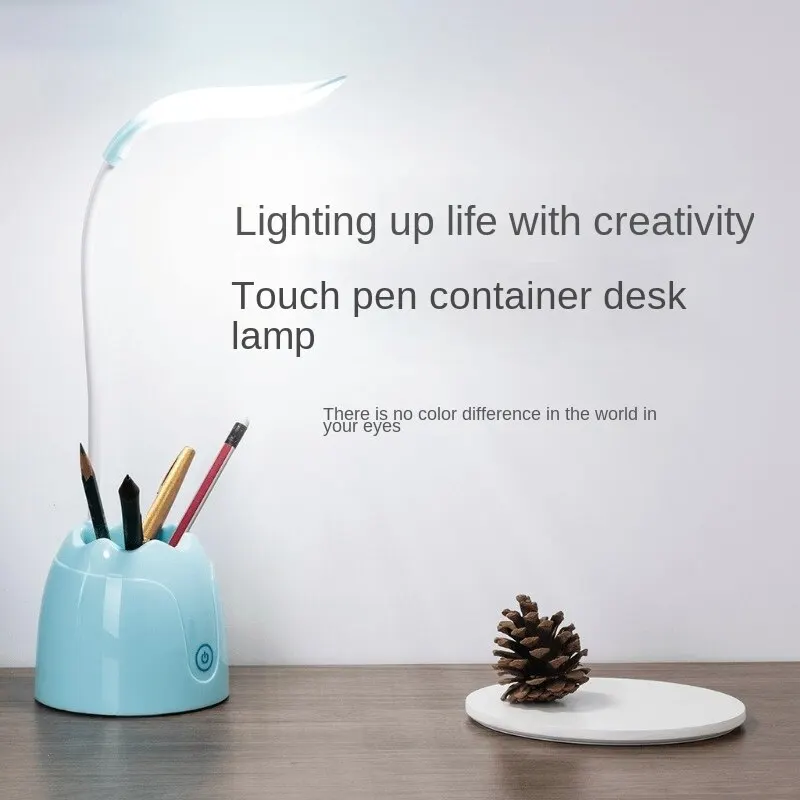 USB Pen Holder Eye Protection Desk Lamp Study Student Dormitory Bedroom Bedside LED Touch Reading Desk Lamp