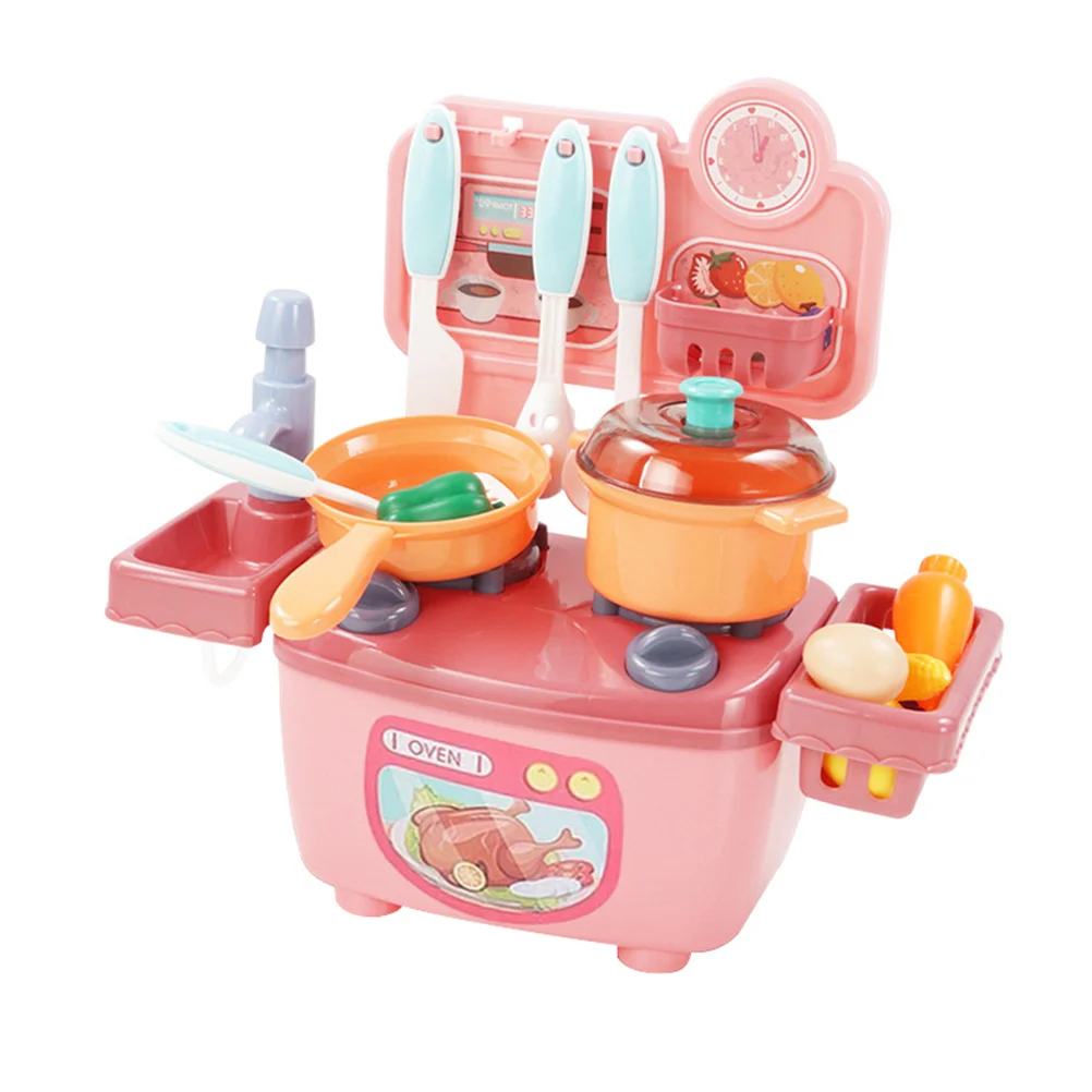 

Toys Interactive Cooking and Kitchen Utensils Set Play House Girl Playset Pink Educational