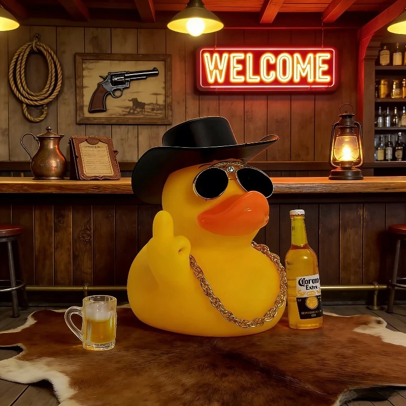 

Забавная утка на средний палец, украшение на приборную панель автомобиля, крутая резиновая утка с маленькой бутылкой вина, пиво, украшения для дома и автомобиля, креативный подарок