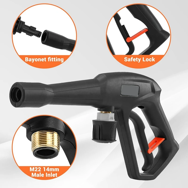 High-Pressure Cleaninggun With Replacement Extension Rod, Compatible With K2, K3, K4, K5,K6,K7,Electric Cleaningmachines