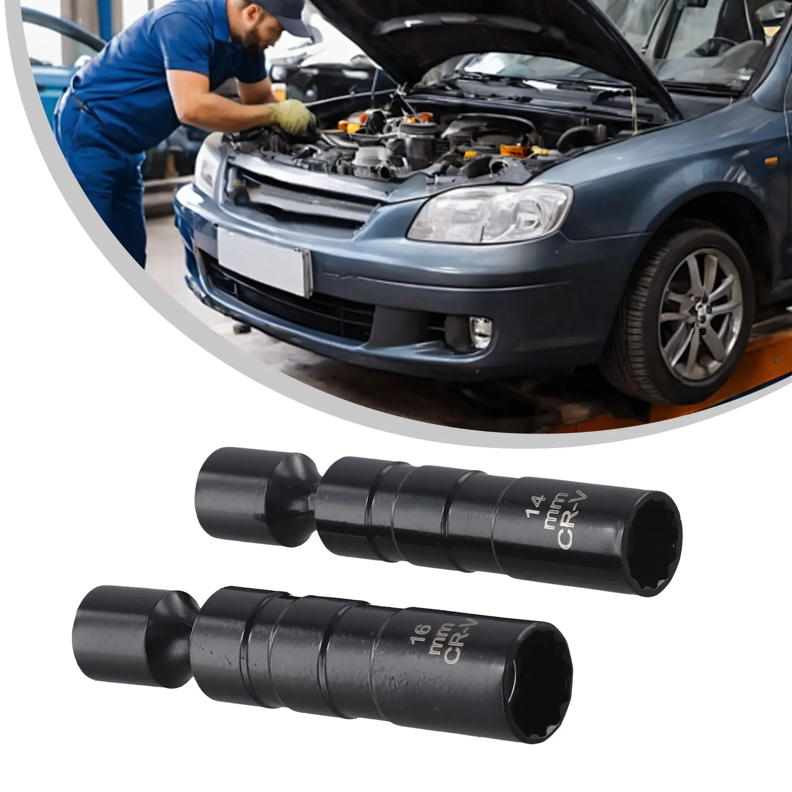 

2Pcs 14/16mm 3/8 Inch Spark Socket Wrench Adapter Spark Extractor Connector Set For N54 N55 N63 E90 Car Repair Tool