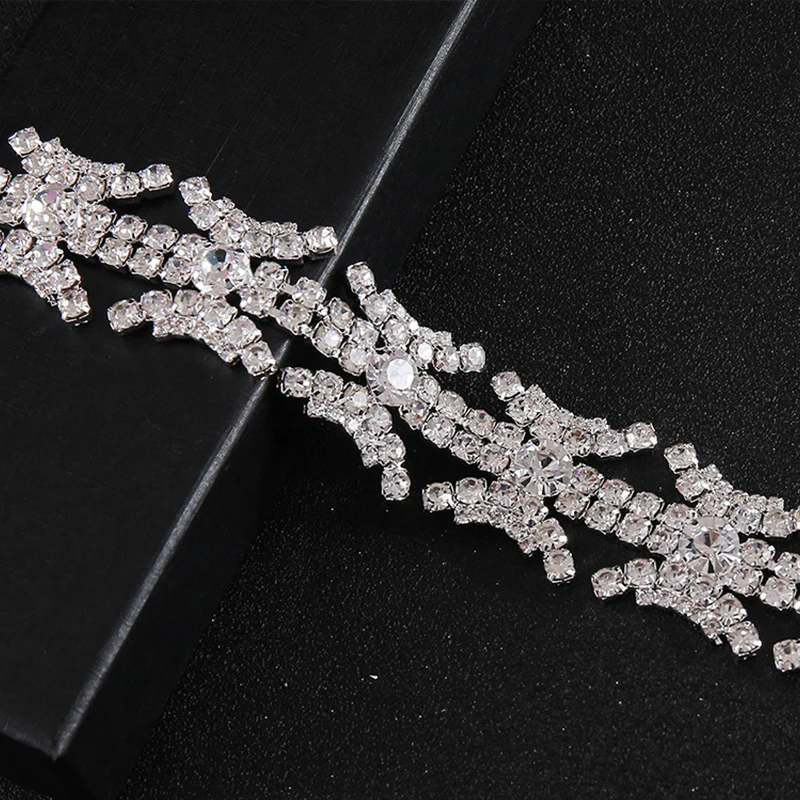 

CUIER Geometric Crystal Trim Chain Garment Accessory Fashion Apparel Decoration for Wedding, Prom & Formal Ceremonies