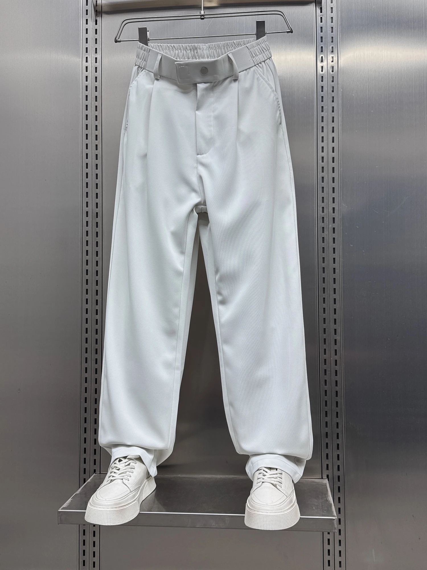 الرجال الصيف عالية Defn سراويل تقليدية درا الشيفون التخسيس مستقيم الساق فضفاضة تناسب تنوعا الصيف Faionable بنطلون