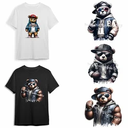 Cartoon Teddy bear ips Fashion Iron Patch Clothing T-shirt DIY Hoodie Jacket Sticker DTF Clothes Hot Adhesive Paper Sticker
