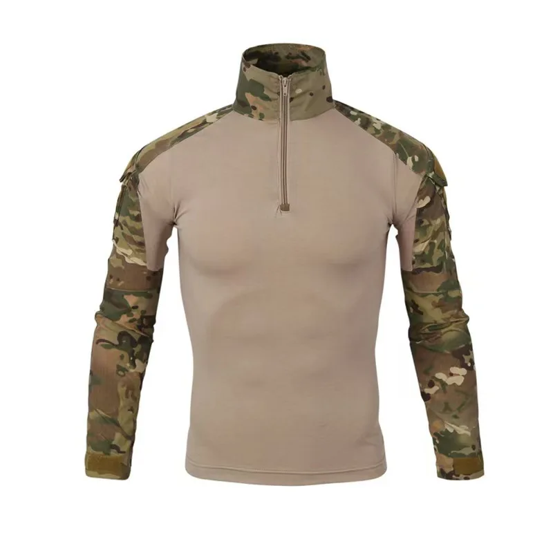 Picture 5: Outdoor Tactical Hiking T-Shirts Men Combat Military Army CP Camouflage Long Sleeve Hunting Climbing Shirt Cotton Sport Clothes