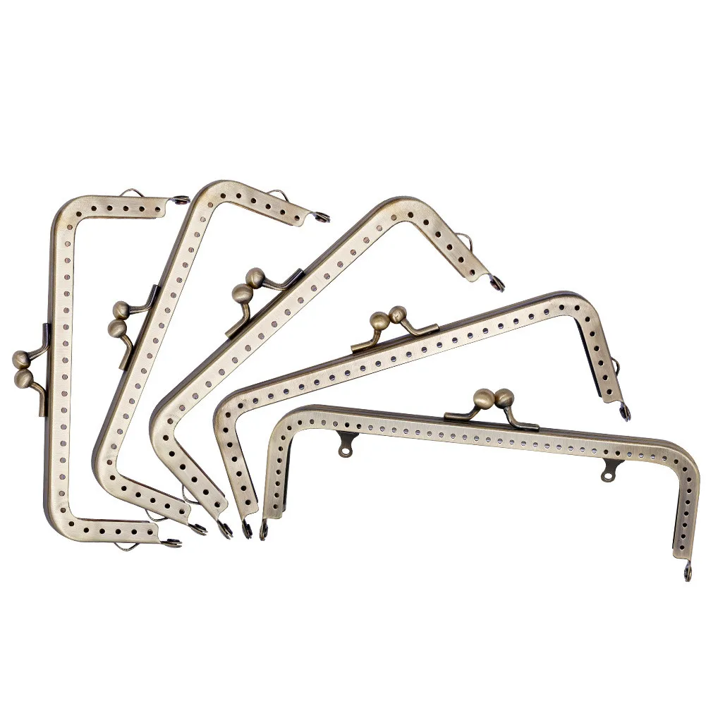 8.5/10.5/12.5/15/18.5cm DIY Metal square Frame Purse Handle Coin Bags Metal Kiss Clasp Lock Frame Accessories