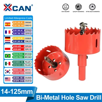 XCAN Hole Saw Drill 14-125mm Bi-metal Core Drill Bit for Woodworking Hole Drilling Cutter Hole Saw Cutter Hole Opener