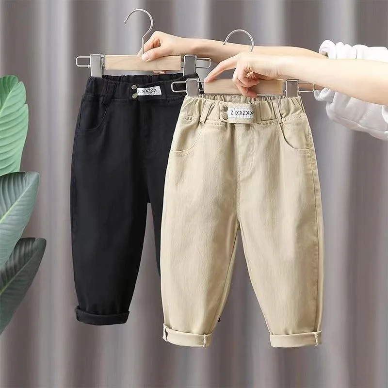 Spring and Autumn Boys' Pants 2025 New Korean Edition Small and Medium Sized Cotton Casual Pants Children's Sports Pants