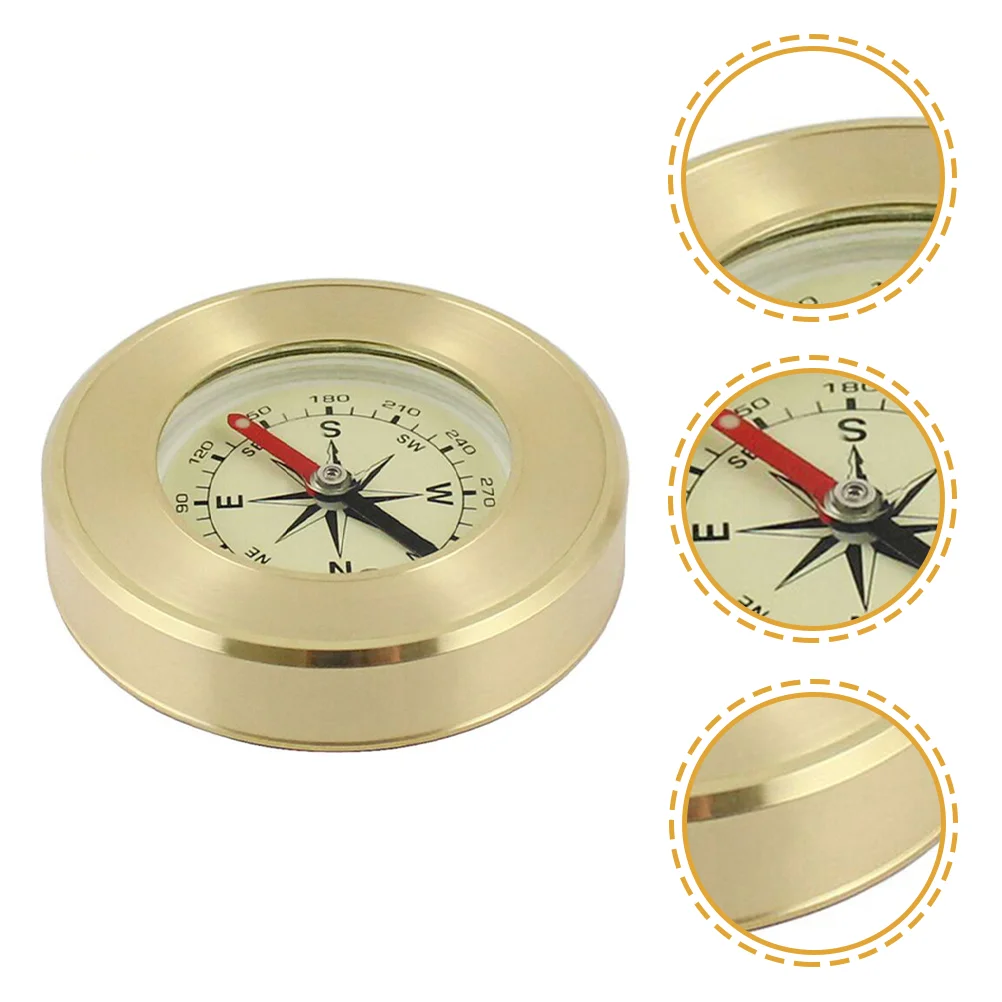 Waterproof Compass Outdoor Playset Brass Pocket Style Golden Acrylic Navigation