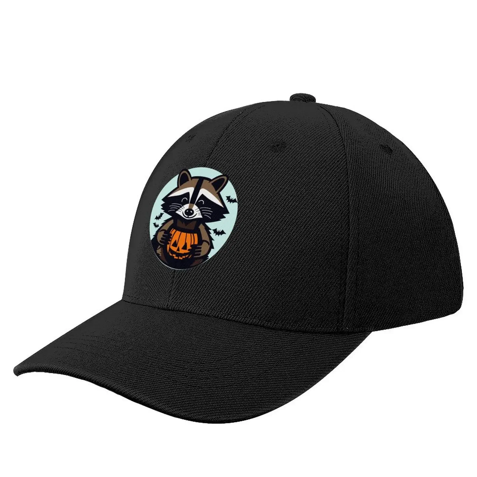 Trick-or-Trash Halloween Raccoon Baseball Cap Fishing cap fishing hat Gentleman Hat black Woman Hats Men's