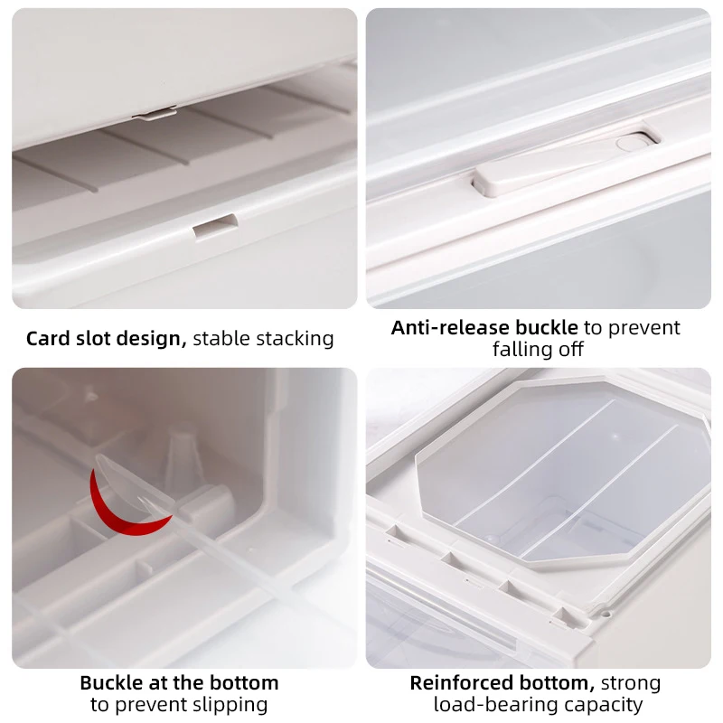 Plastic Closet Organizers and Storage Household Drawer Storage Bins with Lid  Desktop Storage Box For Clothes,Underwear,Socks