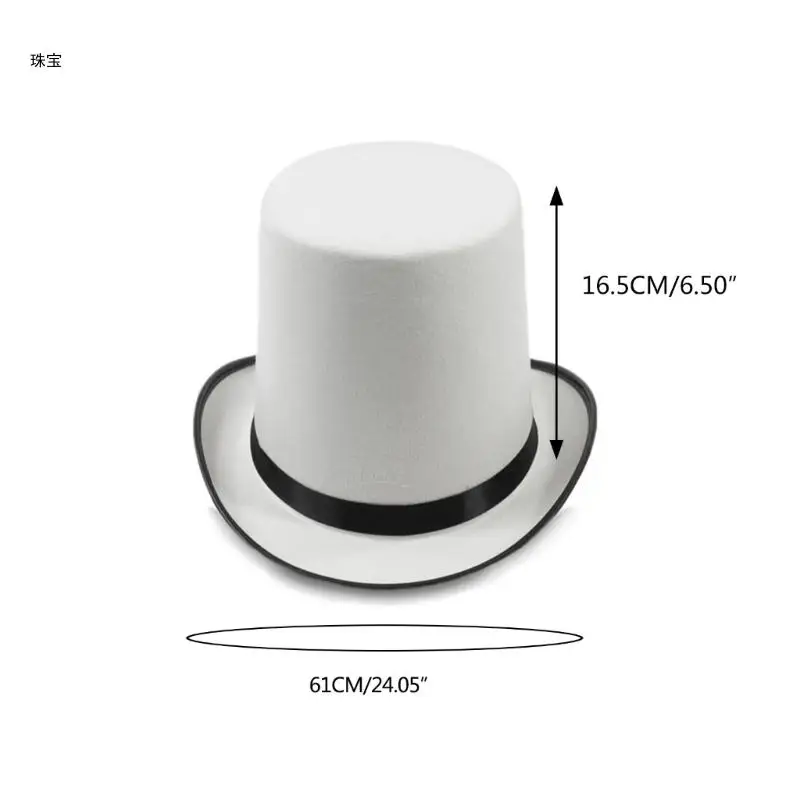 X5QE Vintage Fedora Top Hat Solid Color Short Brim Top Hat Western Cowboy Hat for Boy Men Adults Panama Hat