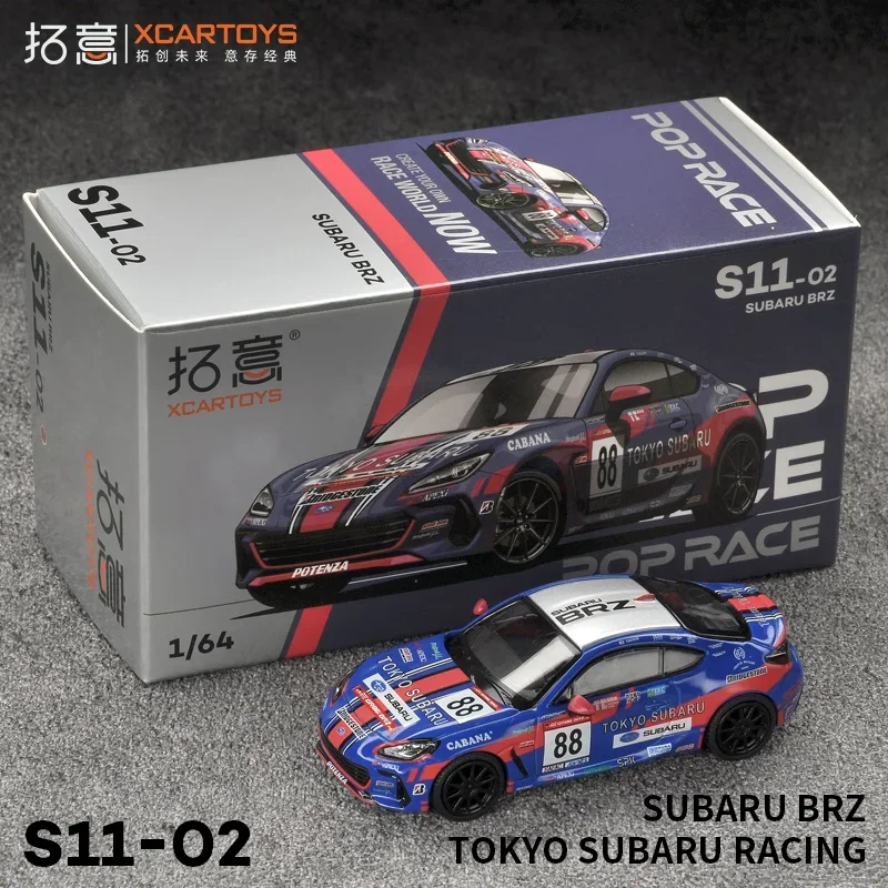 XCARTOYS 1:64 POP RACE Honda Civic Golf S11-02- Subaru BRZ-TOKYO Modello di auto di simulazione in lega, oggetti da collezione per adulti, giocattoli per ragazzi