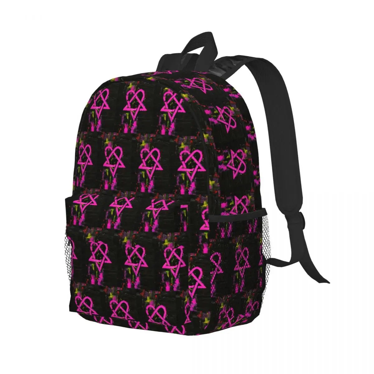 

Heartagram Him Music Band Logo Backpack Student Boys Girls BookBag Children School Bag Laptop Shoulder Bags for Men Women