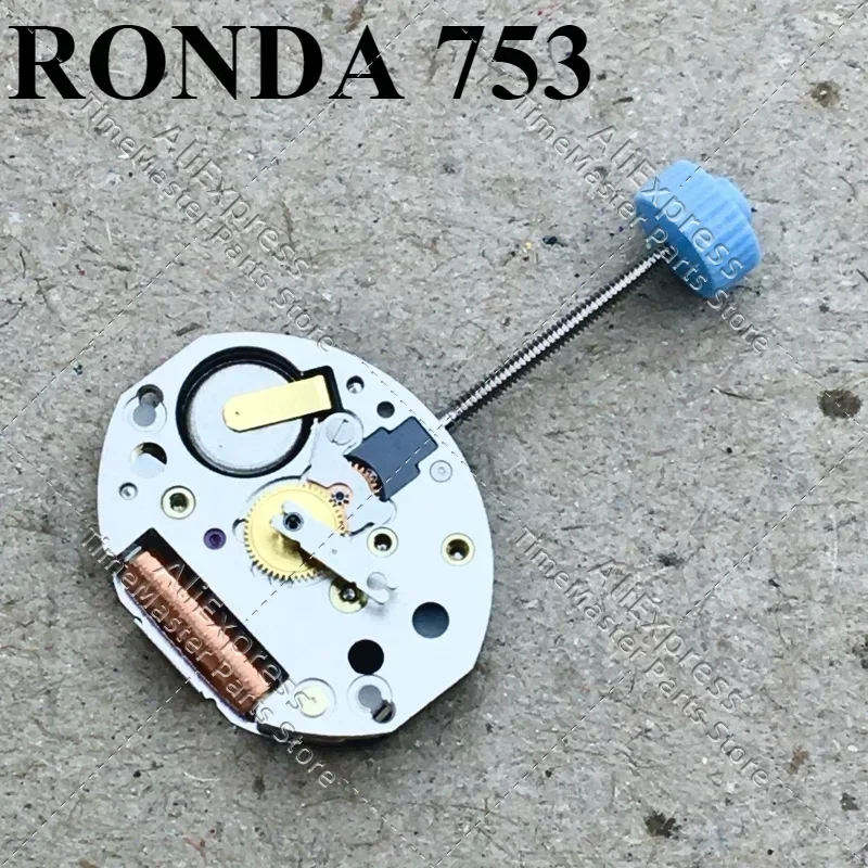 새로운 스위스 오리지널 Ronda 753 무브먼트 753 쿼츠 무브먼트 3핀 시계 액세서리