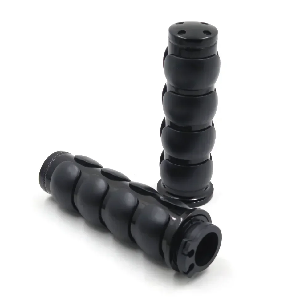 Motorcycle Flat Top 25mm Rubber Handlebar Grip for 1996-2010 Harley FXDL Dyna Low Rider，FLSTF Fat Boy，FXDB Street Bob