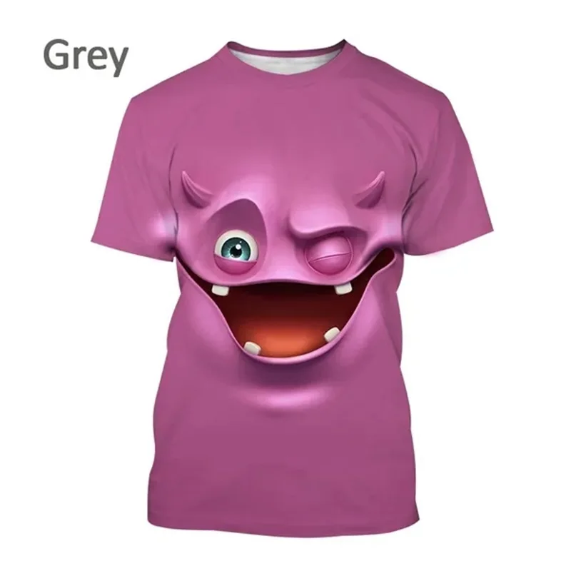 New Men's and Women's Street Shirts, 3D Printing Humor Cartoon Pattern Surprise Shock Cartoon T-shirt