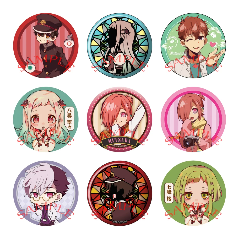 Anime Toilet-bound Hanako-kun Cosplay Yugi Amane Yugi Tsukasa Mitsuba Nanamine Sakura Yashiro Nene Cartoon Badge Christmas Gifts