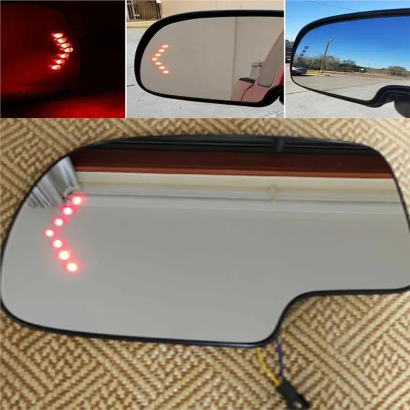 A33K-Auto Dim Signal Light Heated Side Mirror Glass Replacement For Chevy GMC Cadillac 03-07 Rearview Mirror Glass view 5