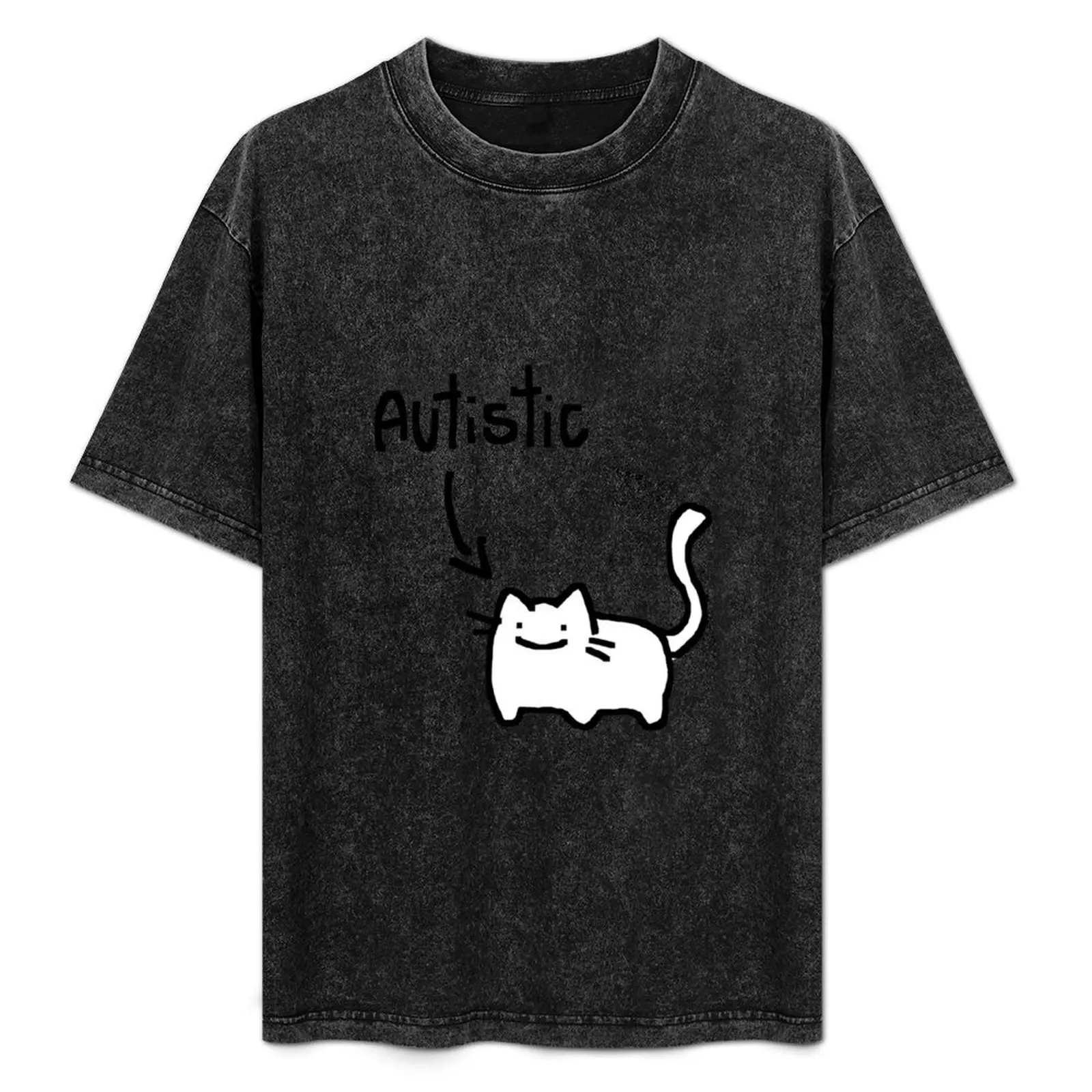 autistic cat T-Shirt for a boy blue archive oversizeds tees mens shirts graphic tee