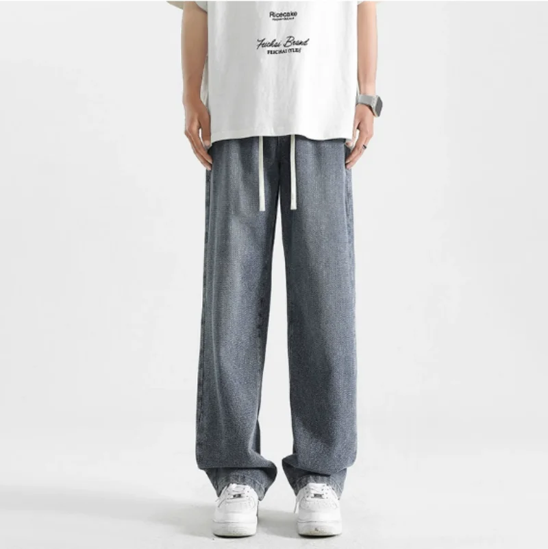 2025 New Starry Sky Pattern Jeans for Men, Hot Selling, Elastic Waist, Loose and Versatile, Wide Leg Casual Straight Pants