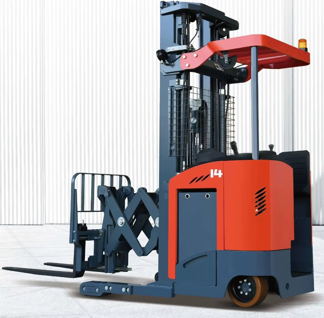 High Quality Electric Three-Way Forklift 360 Rotating Mast Narrow Aisle Stacker