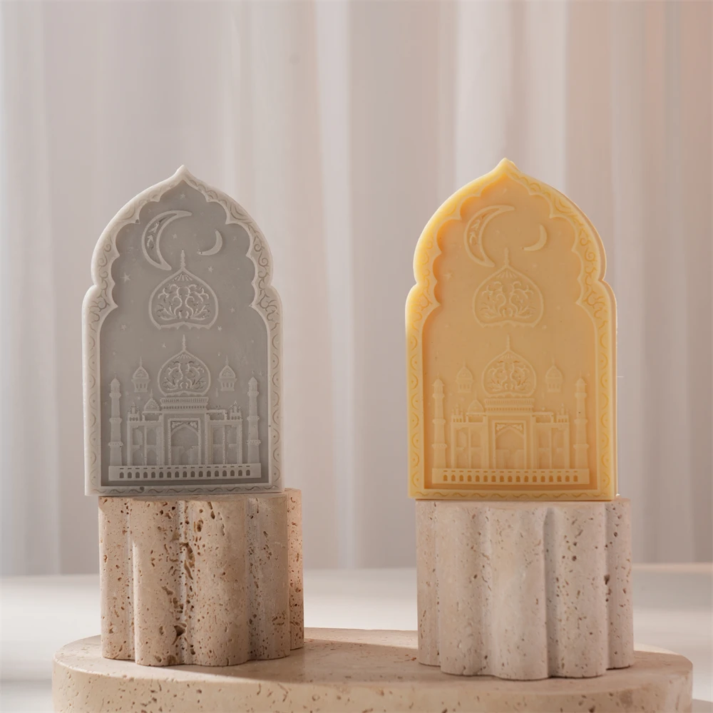 

Mubarak Ramadan Decor Candle Mold Moon Star Soy Wax Eid Mubarak Gift idea Home Decor Arch Door Silicone Mould