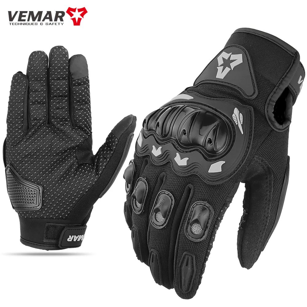 VEMAR Zomer Motorhandschoenen Heren Zwart Volledige Vinger Touchscreen Fietsen ATV MTB Guantes Moto Luvas Fietshandschoen Dames Rood