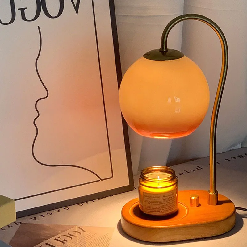 Vintage Milk Oil Aromatherapy Wax Melting Lamp Light Luxury Beauty No Fire Melting Candle Retro Desk Lamp Bedroom Bedlight