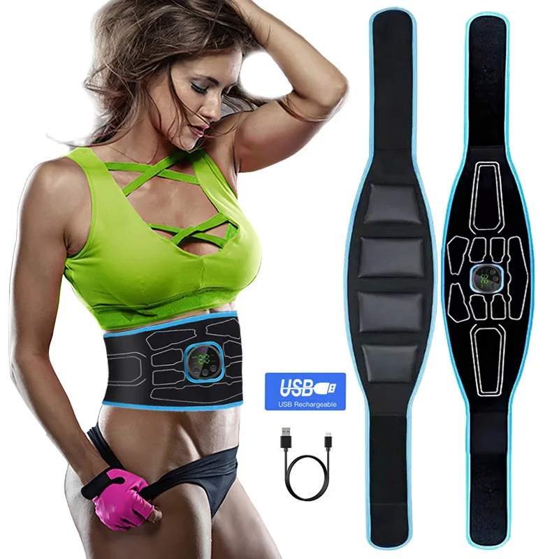 

EMS Abdominal Toning Belt Muscle Toner Electric Muscle Stimulation Portable Fitness Massager Ab Trainer Weight Loss Body Shaping