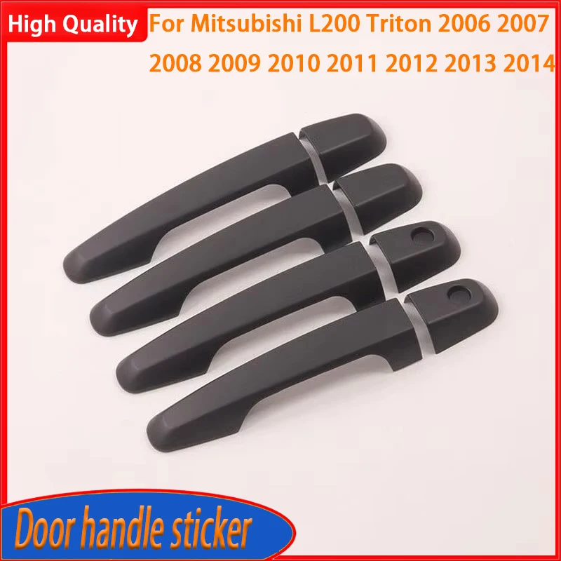 Black Chrome Car Door Handle Cover Accessories For Mitsubishi L200 Triton 2006 2007 2008 2009 2010 2011 2012 2013 2014