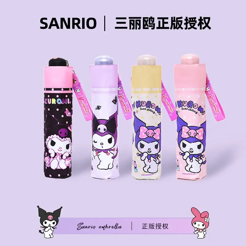 Sanrio Series Kuromi Melody Big Eared Dog Automatic Sunshade Umbrella Weather and Rain Thickened Folding Automatic Sun Umbrella