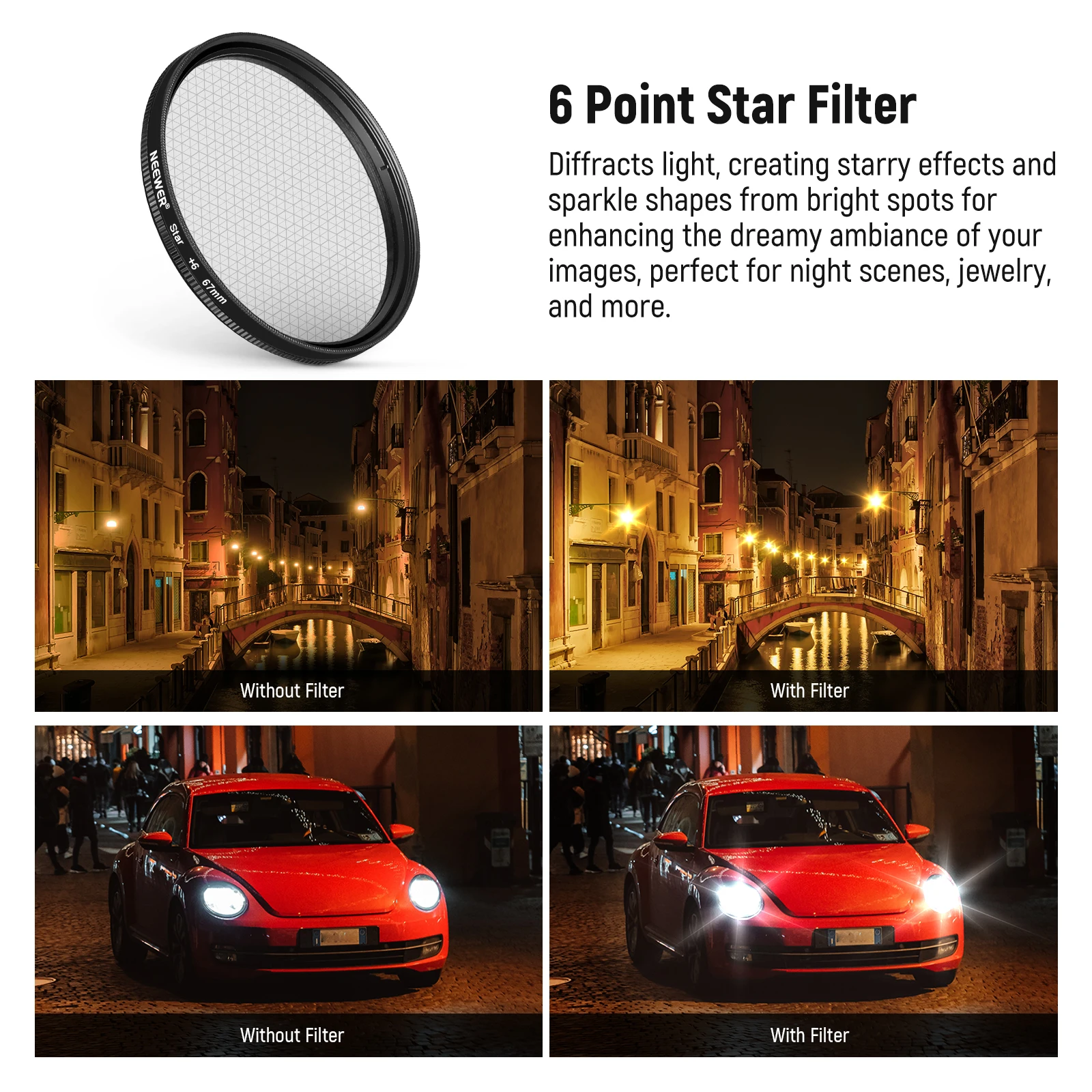 NEEWER 67 mm 7-teiliges ND-Filter-Set für Android Samsung Google Pixel Huawei Xiaomi Clip On CPL+ ND32 + Starlight + GND-Kameraobjektiv – Detail 5