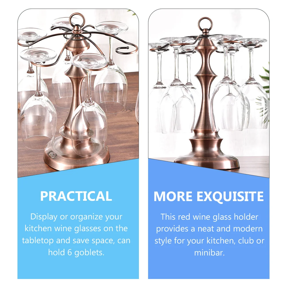 

Red Wine Glass Holder Iron Wine Dry Goblet Storage Rack Strong Load-Bearing Retro Style Kitchen Bar Goblet