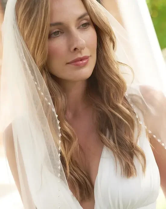 Beyaz fildişi 1 Tier parmak düğün Veils kristal inciler kesim kenar gelin peçe ile tarak gelin Mariage Mariage Accessoirres Deco