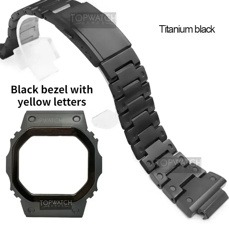 Titanium Alloy Watch Strap Band Bezel For DW5600 GW5000 GW-M5610 Camouflage Bracelet Watch Cover With Tools Supper Light 5 Color